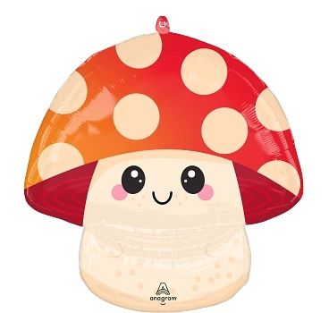 Anagram Food Friends Little Mushroom Shape Foil Balloon (55cm x 58cm) - Everything Party