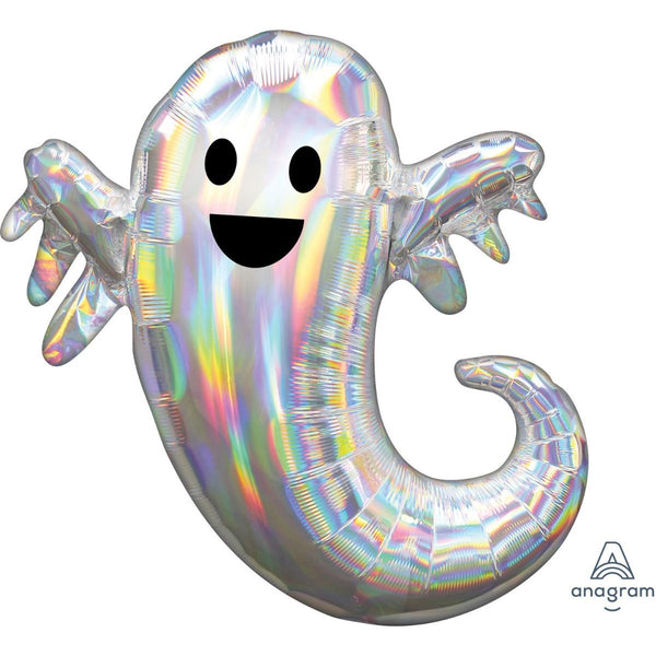 Anagram Iridescent Ghost Shape Foil Balloon – 63 × 71 cm - Everything Party
