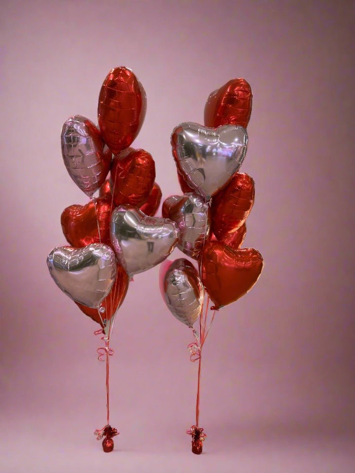 Assorted Colour Love Heart Shape Foil Balloon Arrangement - Everything Party