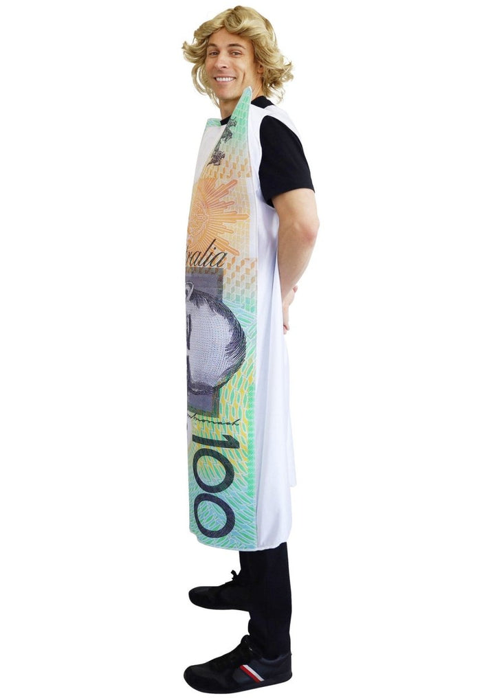 Aussie $100 Note Man Costume – Funny Adult Money Outfit - Everything Party