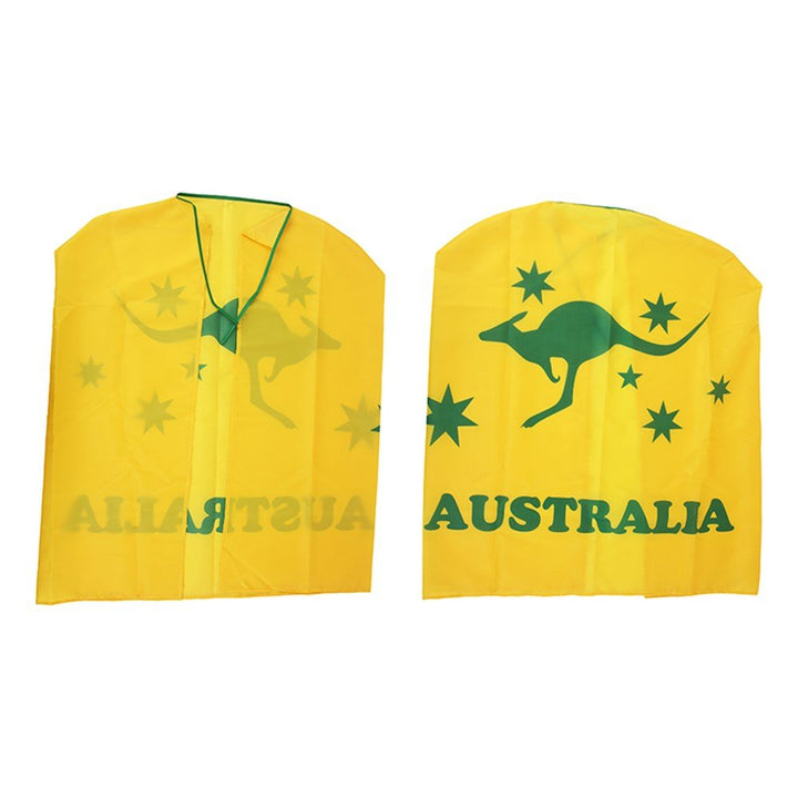 Aussie Team Supporter Green & Yellow Kangaroo Cape - Everything Party