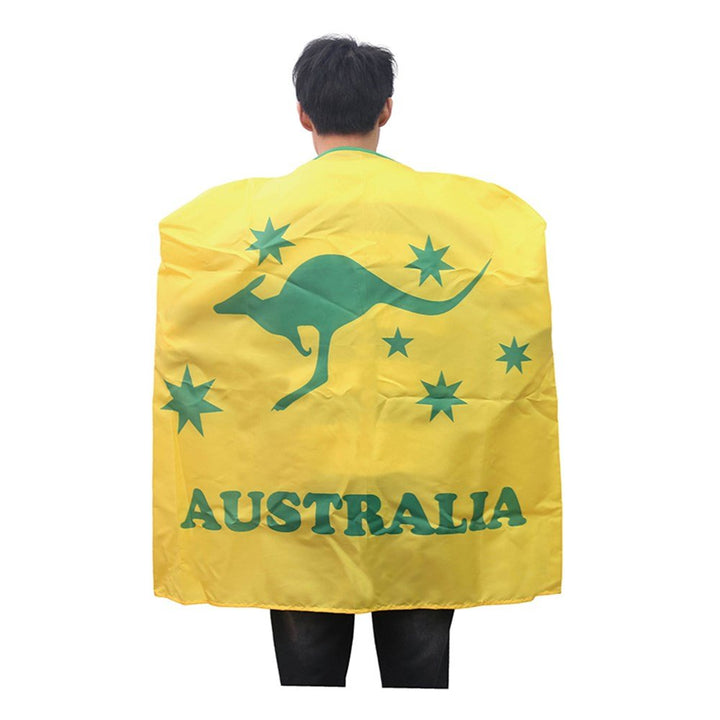 Aussie Team Supporter Green & Yellow Kangaroo Cape - Everything Party