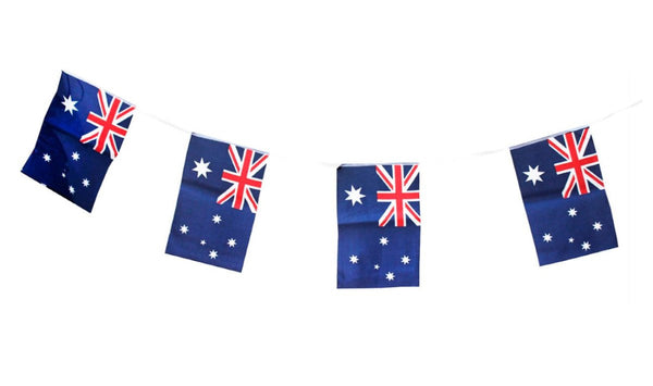 Australian Flag Bunting – 3.6m (10 Flags, Fabric, 20x30cm) - Everything Party