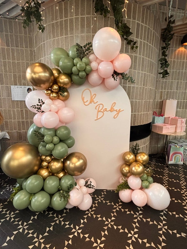 Baby Show Theme Party Balloon Garland with Customized Backdrop - Everything Party