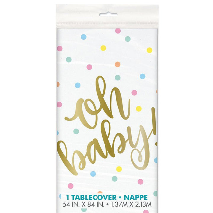 Baby Shower Printed Oh Baby Rectangle Tablecloth - Everything Party