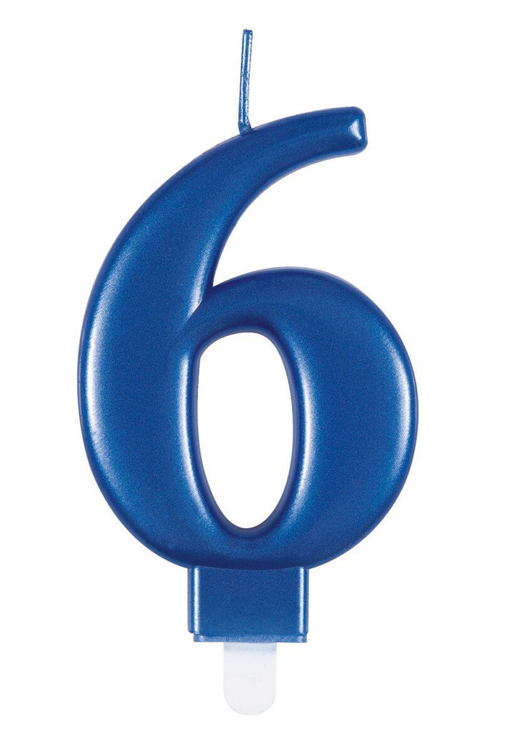 Birthday Candle Single Number - Metallic Blue - Everything Party