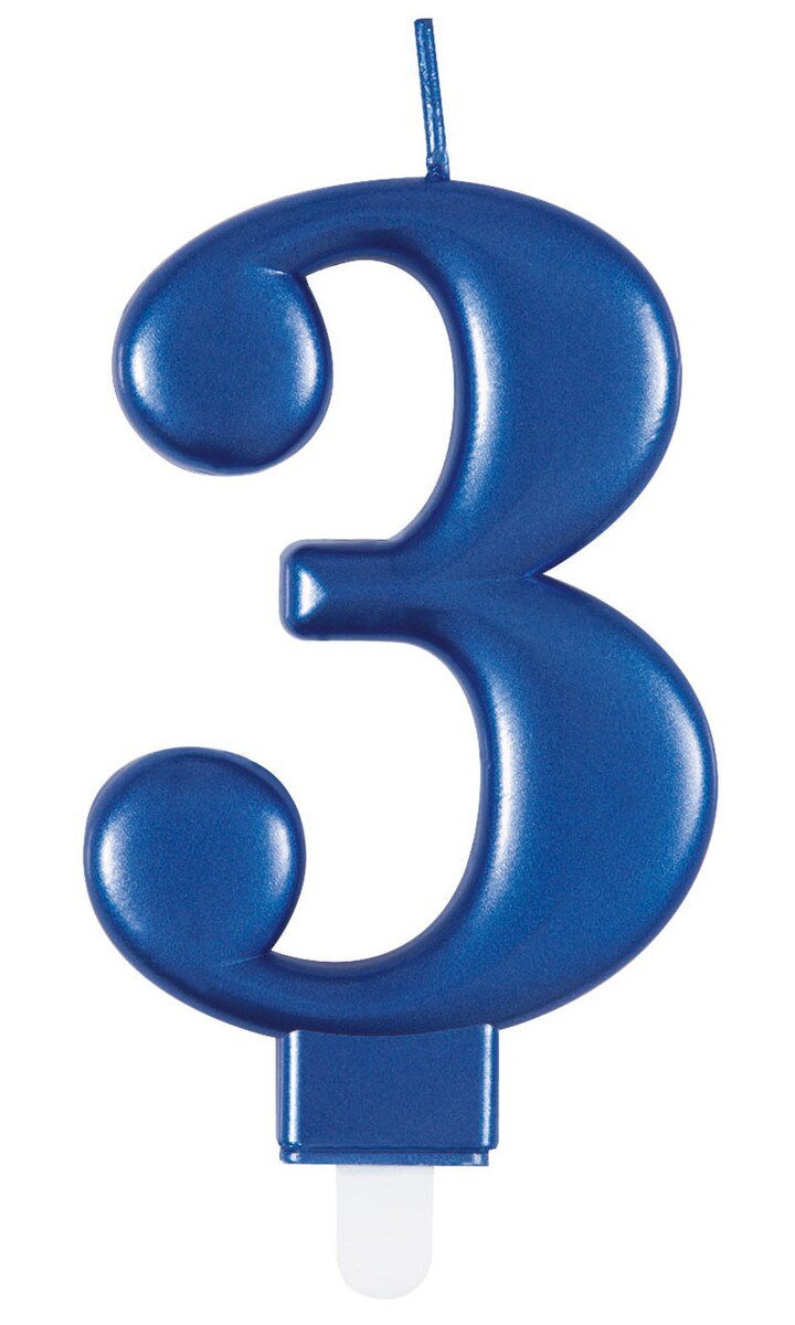 Birthday Candle Single Number - Metallic Blue - Everything Party