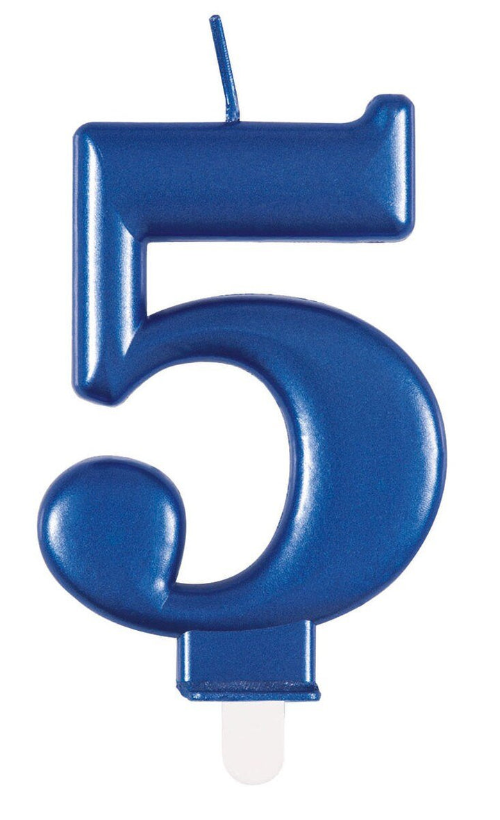 Birthday Candle Single Number - Metallic Blue - Everything Party