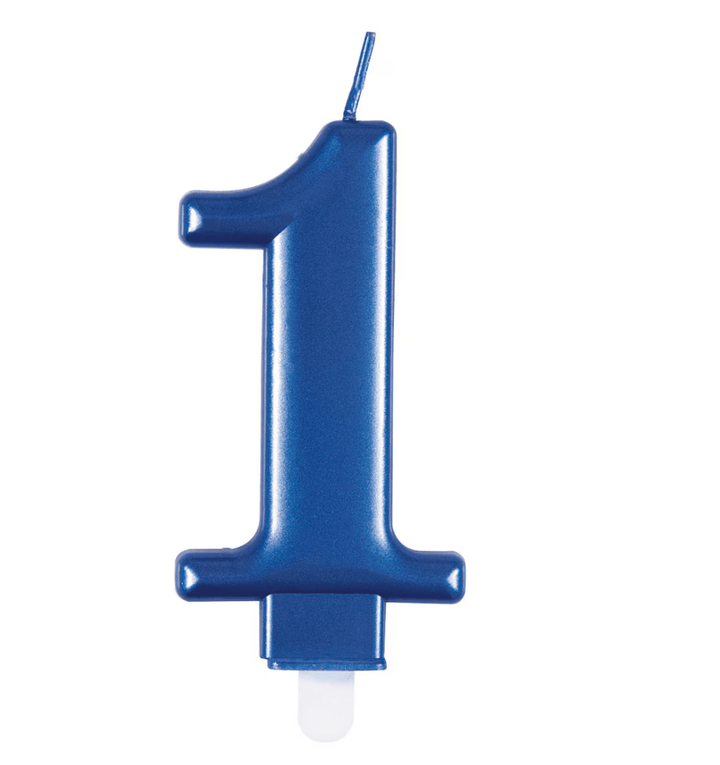 Birthday Candle Single Number - Metallic Blue - Everything Party