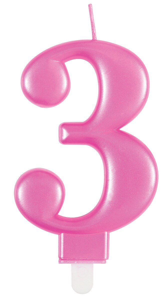 Birthday Candle Single Number - Metallic Pink - Everything Party