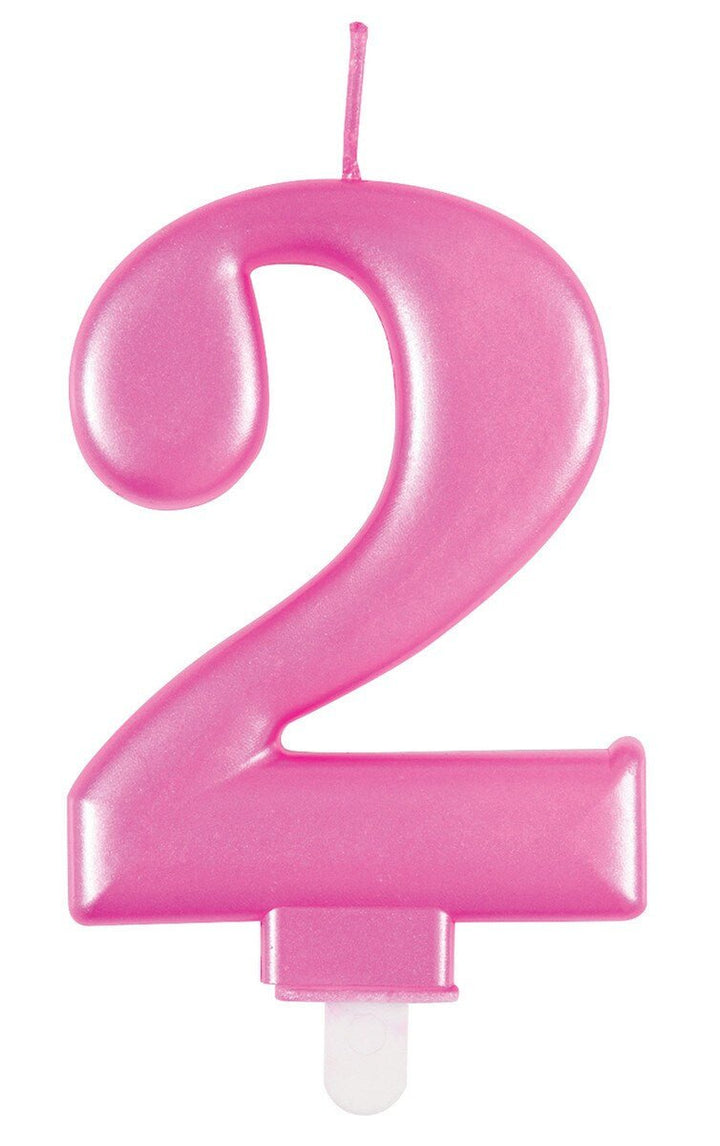 Birthday Candle Single Number - Metallic Pink - Everything Party