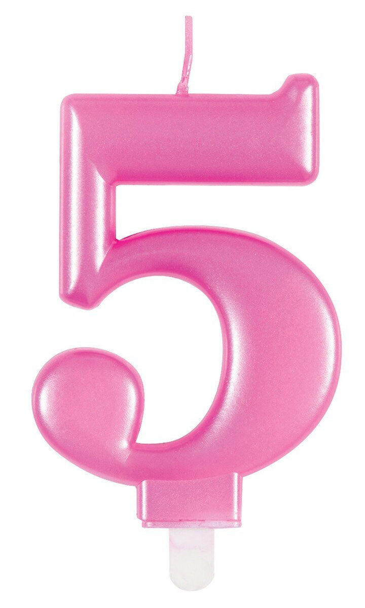 Birthday Candle Single Number - Metallic Pink - Everything Party