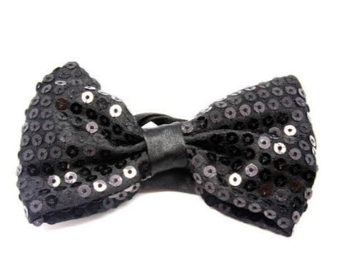 Black Sequin Bow Tie - Everything Party