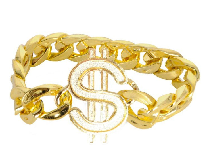 Bling Gold Chain Bracelet with Dollar Sign - Everything Party
