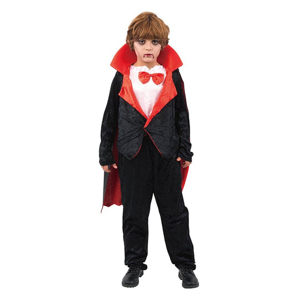 Boy Vampire Costume – Jumpsuit with Cape & Bowtie - Everything Party