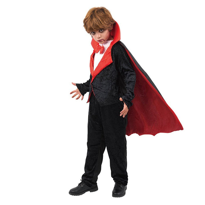 Boy Vampire Costume – Jumpsuit with Cape & Bowtie - Everything Party