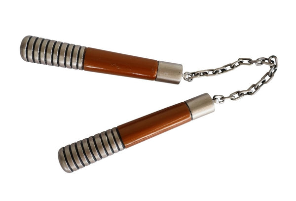 Brown & Silver Plastic Nunchucks – 65cm - Everything Party