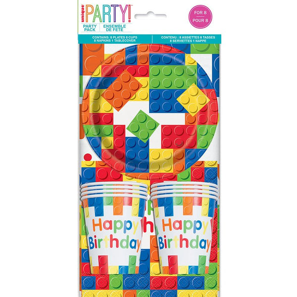 Building Blocks Birthday Party Pack for 8 - Everything Party