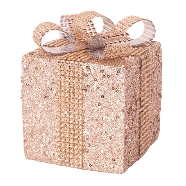 Champagne Sequin Gift Box Tree Ornament - Everything Party