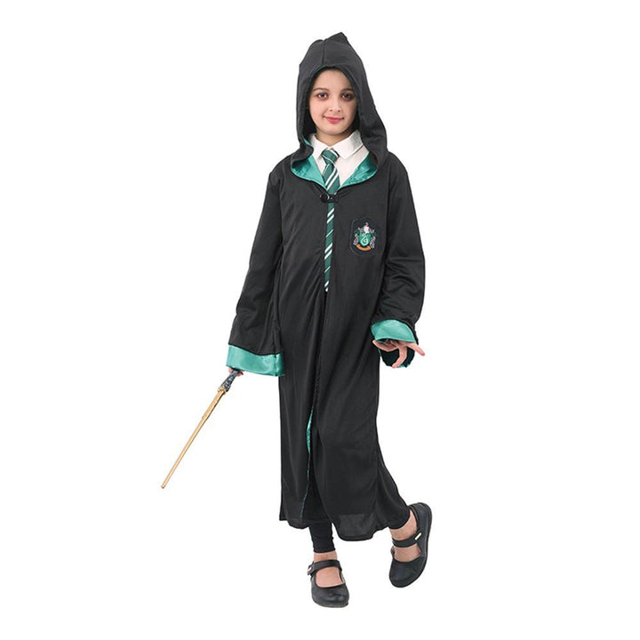 Children Wizard Harry Potter Style Unisex Costume - Green Slytherin House - Everything Party