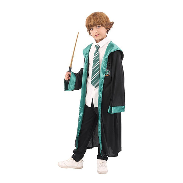 Children Wizard Harry Potter Style Unisex Costume - Green Slytherin House - Everything Party