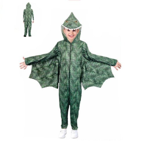 Children’s Dragon Costume – Kids Hooded Jumpsuit with Wings for Book Week & Dress - Up - Everything Party