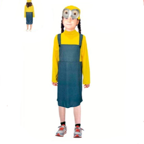 Children’s Minion Style Worker Girl Costume – Kids Despicable Me Fancy Dress - Everything Party