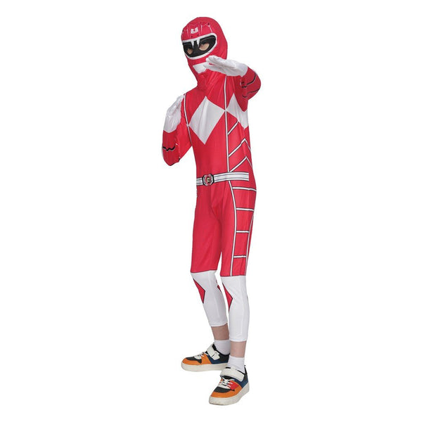 Children’s Red Power Ranger Style Costume – Jumpsuit with Mask - Everything Party