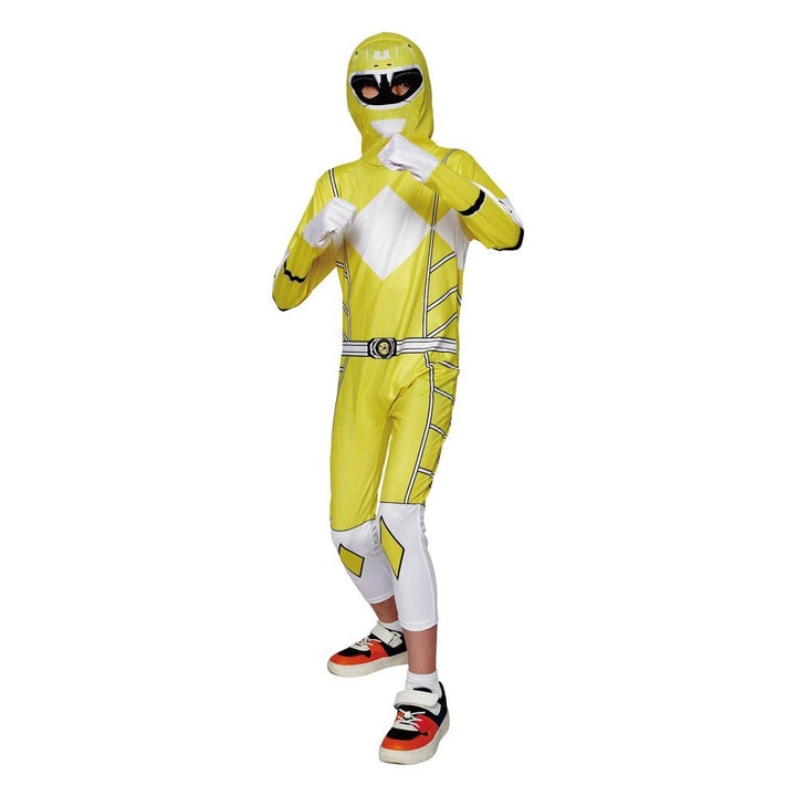 Children’s Yellow Power Ranger Style Costume – Jumpsuit with Mask - Everything Party