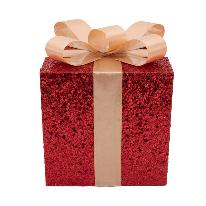 Christmas Decoration Red Glitter Gift Box - Everything Party
