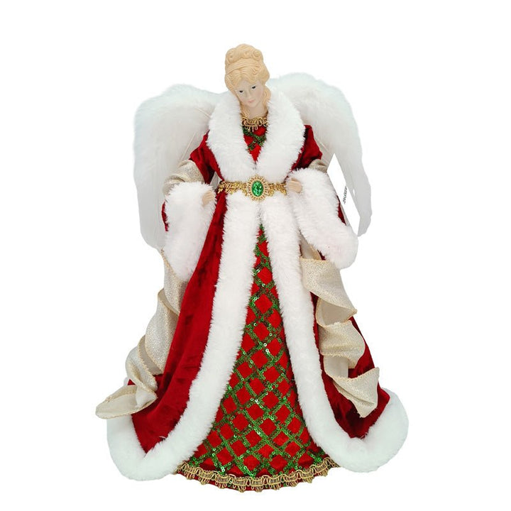 Christmas Deluxe Plush Red Angel Tree Top - Everything Party