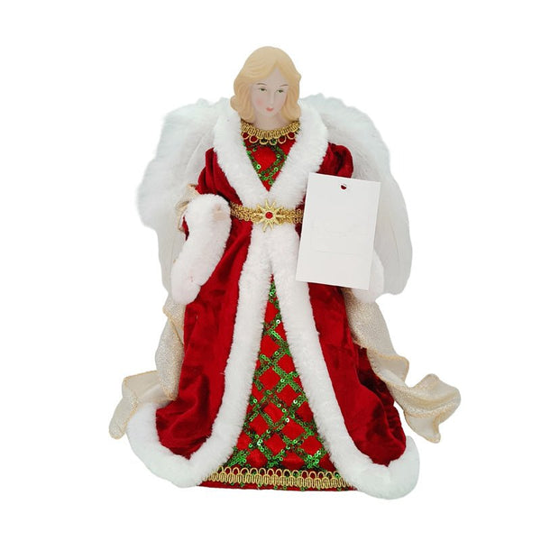 Christmas Deluxe Plush Red Angel Tree Top - Everything Party