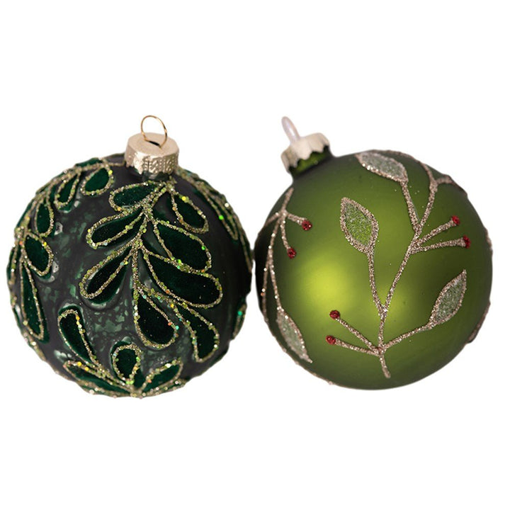 Christmas Emerald Green Glass Bauble Tree Decoration 8cm - Everything Party