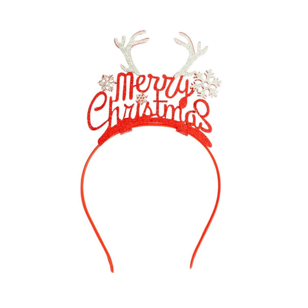 Christmas Headband with Reindeer and Merry Christmas Sign - Everything Party