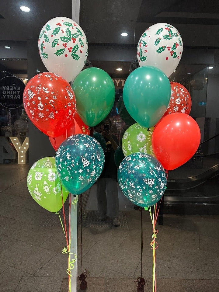 Christmas Printed Latex Balloon Bouquet - Everything Party