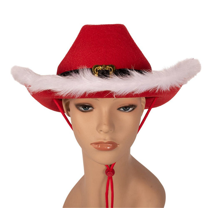 Christmas Red Cowboy Hat with Fluffy - Everything Party