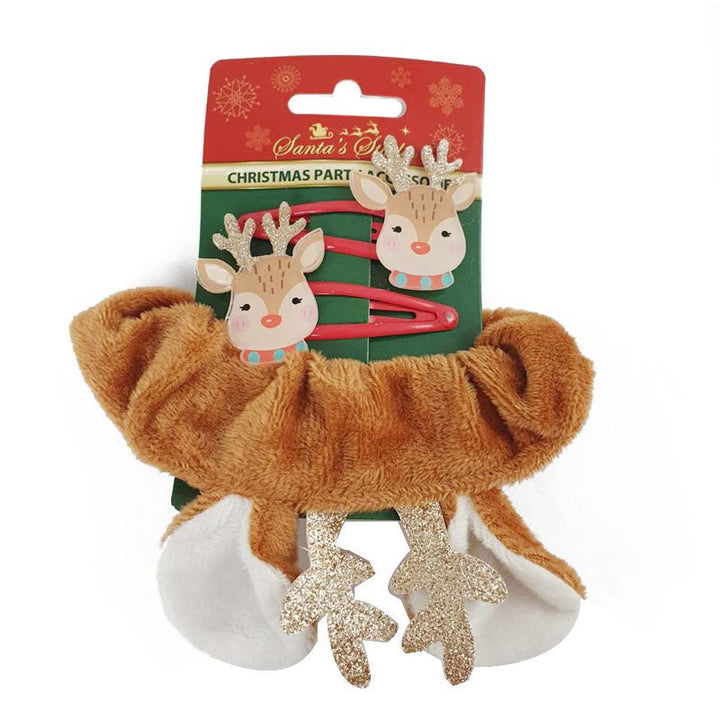 Christmas Reindeer Design Hair Clips and Hair Scrunchie - Everything Party