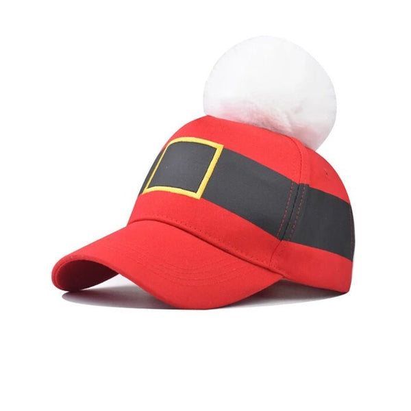 Christmas Santa Baseball Cap with White Pom Pom - Everything Party