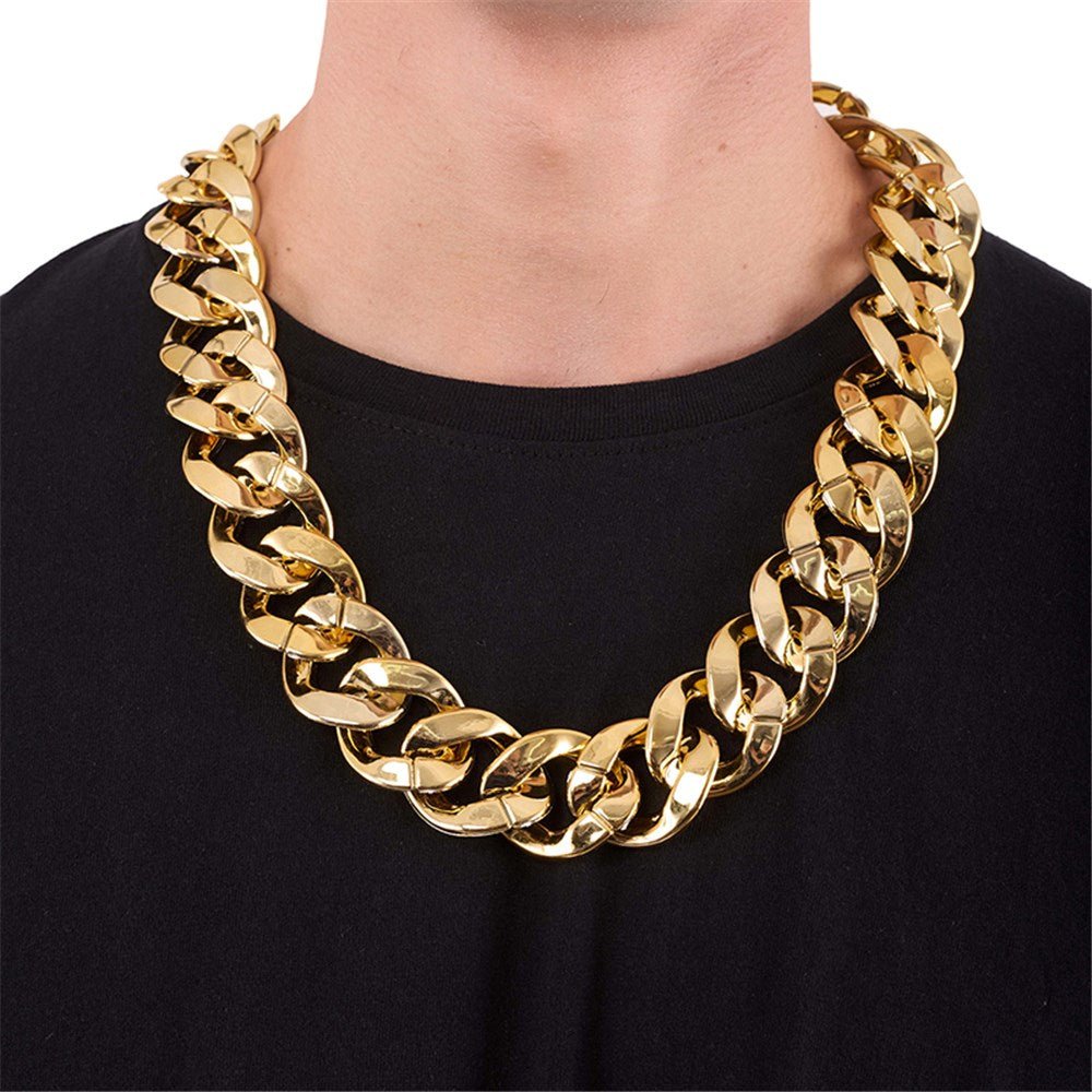 Chunky Gold Rapper Chain Necklace – Hip Hop Costume Accessory ...