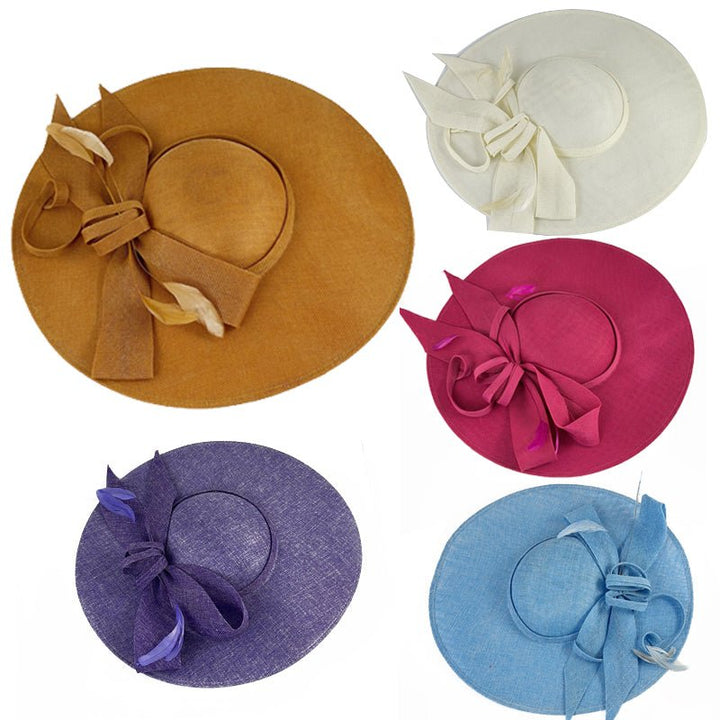 Deluxe 40cm Fascinator Hat Burlap with Bow - Everything Party