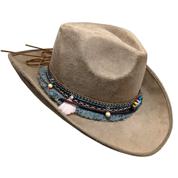 Deluxe Festival Cowboy Hat with Braided Ribbons - Everything Party