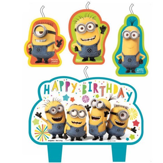 Despicable Me Minion Birthday Candle Set Pack of 4 - Everything Party