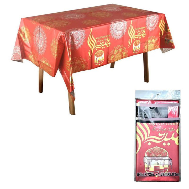 EID Mubarak Rectangle Plastic Foil Tablecloth - Everything Party