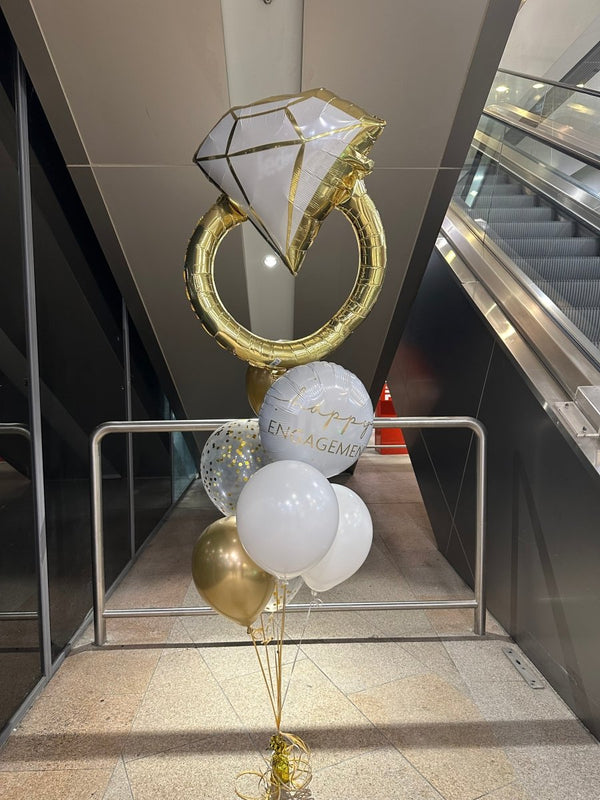 Engaged Ring Shape Helium Balloon Bouquet - Everything Party