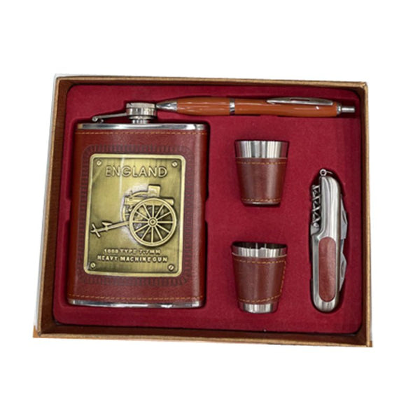 Father's Day Men’s Vintage England Flask Gift Set - Everything Party