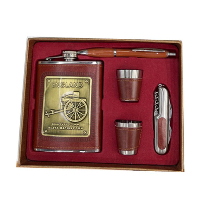 Father's Day Men’s Vintage England Flask Gift Set - Everything Party