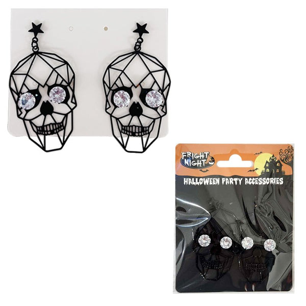 Geometric Skull Earrings – Halloween Party Accessories - Everything Party
