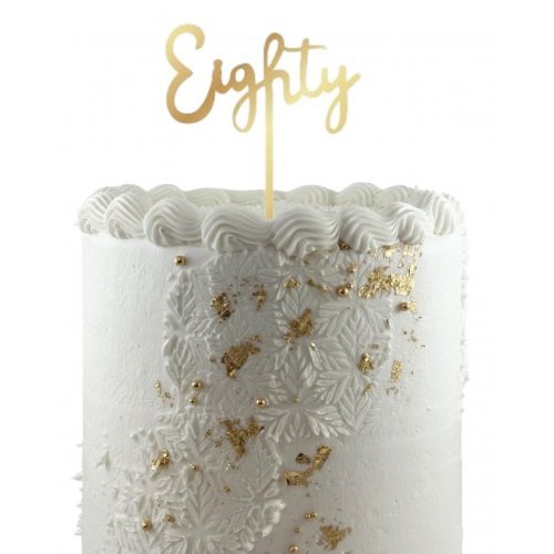 Gold Acrylic Mirror Cake Topper - Eighty - Everything Party