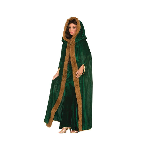 Green Faux Fur Cape – Medieval Renaissance Costume Cloak - Everything Party