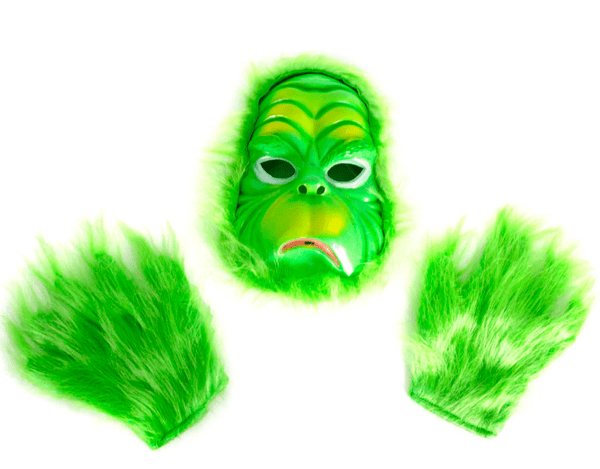 Grumpy Grinch Style Green Mask and Gloves set - Everything Party